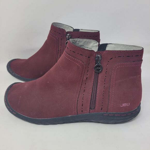 NEW JBU Jambu Ladies' Size 11 Juno Ankle Boot, Red Faux Fur Lined, Double Zipper - Picture 1 of 9
